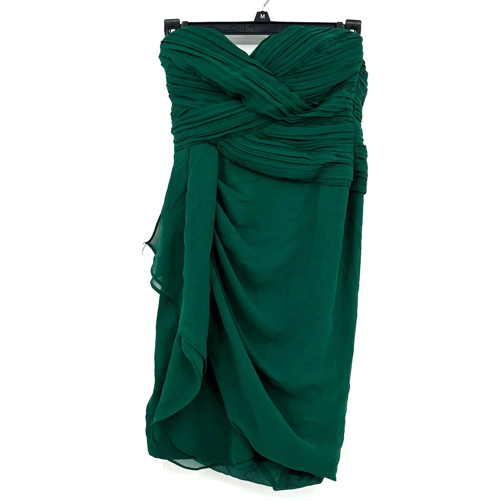 Minuet size small strapless emerald green dress hidden side zip